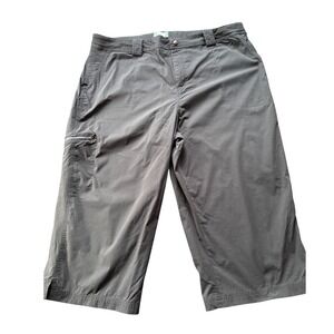 LL Bean Womens XL Gray Vista Camp Capris Hiking Pants 275573 Nylon Spandex
